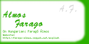 almos farago business card